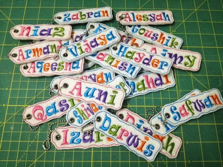 Nametag Sulam Beg Sekolah